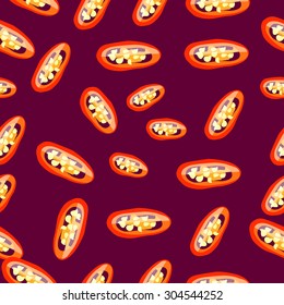 Seamless vector vegetables pattern. Chili background. Colorful texture can be used for cooking website background,  print textile, menu background