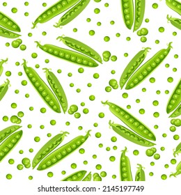 Vegetales sin soldadura patrón vectorial vectores de vainas de vástago verdes, aislados en fondo blanco