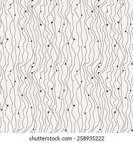 Seamless vector vertical pattern of angular lines strung with square beads 