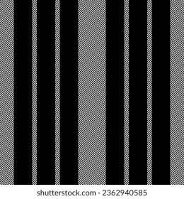 Seamless vector vertical of textile stripe texture with a pattern background lines fabric in black and white colors.