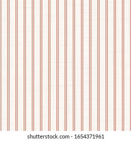 Seamless vector vertical ticking stripe  pattern. French primitive style woven linen texture background. Vintage warm color decorative all over print. Geo abstract furnishing textile wallpaper swatch.