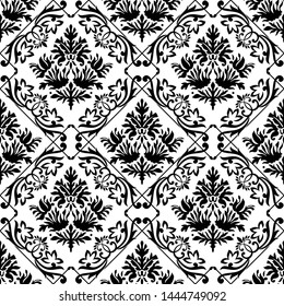 Seamless vector vintage damask wallpaper