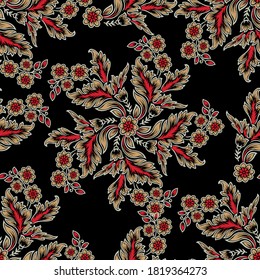 Diseño de patrones florales vintage de vectores sin foco