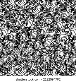 Seamless vector vintage pattern with black and white interlacing volume design elements for your projects