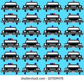 seamless vector vintage police car background
