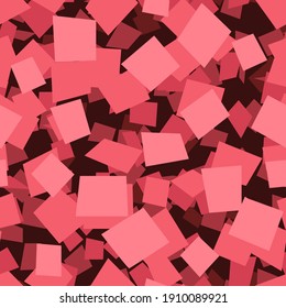 
seamless vector volumetric pattern of pink rectangular scraps in the form of pieces of paper in space