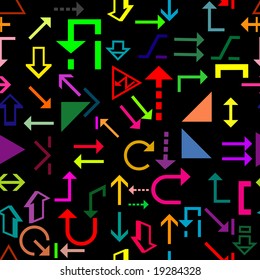 Seamless vector wallpaper with arrow signs