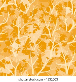 Seamless vector wallpaper. Autumn forest. All colors easy for change