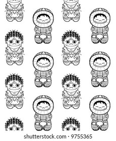 Seamless vector wallpaper: Friendship of people - over any background