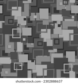 seamless vector wallpaper with gray monochrome pattern from rectangles. geometric endless pattern