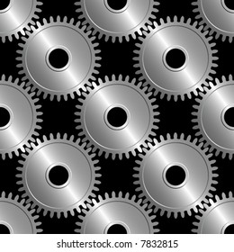 Seamless vector wallpaper of interworking gears.