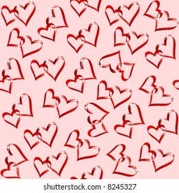 Papel de pared vectorial sin costura de corazones vinculados.