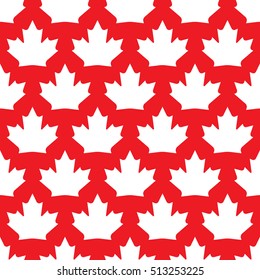 A seamless vector wallpaper made up of repeating maple leaves. This Canadian pattern would be ideal for use in textile design or wrapping paper.