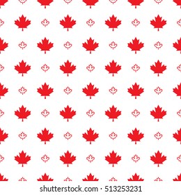 A seamless vector wallpaper made up of repeating maple leaves. This Canadian pattern would be ideal for use in textile design or wrapping paper.