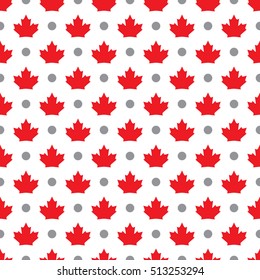 A seamless vector wallpaper made up of repeating maple leaves. This Canadian pattern would be ideal for use in textile design or wrapping paper.