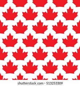 A seamless vector wallpaper made up of repeating maple leaves. This Canadian pattern would be ideal for use in textile design or wrapping paper.