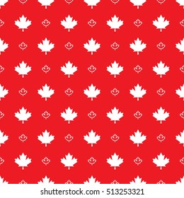 A seamless vector wallpaper made up of repeating maple leaves. This Canadian pattern would be ideal for use in textile design or wrapping paper.