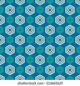 A seamless vector wallpaper made up of repeating hexagons. This geometric pattern would be ideal for use in textile design or wrapping paper.