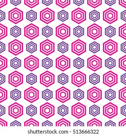 A seamless vector wallpaper made up of repeating hexagons. This geometric pattern would be ideal for use in textile design or wrapping paper.