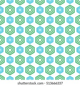 A seamless vector wallpaper made up of repeating hexagons. This geometric pattern would be ideal for use in textile design or wrapping paper.