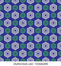 A seamless vector wallpaper made up of repeating hexagons. This geometric pattern would be ideal for use in textile design or wrapping paper.