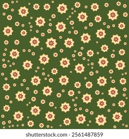 seamless vector wallpaper with small and large flowers, floral geometric pattern, modern minimalist design, colorful flower arrangement, perfect for digital and print backgrounds.