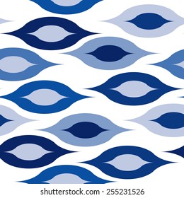 Seamless vector wallpaper with stylized blue UFO on white