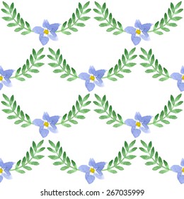 Seamless vector watercolor flower pattern bohemian style 