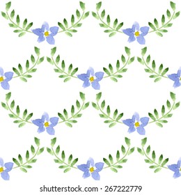 Seamless vector watercolor flower pattern bohemian style 