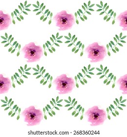 Seamless vector watercolor flower pattern bohemian style 