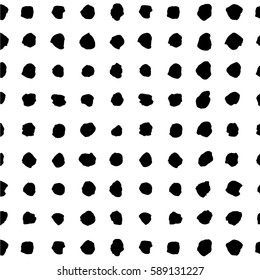 Seamless vector watercolor pattern with blue dots for textile, ceramics, fabric, print, cards, wrapping