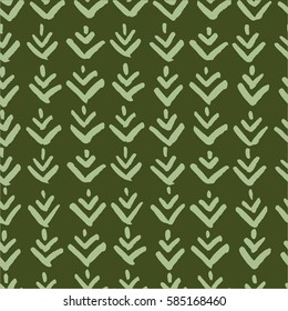 Seamless vector watercolor pattern with green elements for textile, ceramics, fabric, print, cards, wrapping