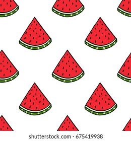 Seamless vector watermelon hand drawing imitation background design