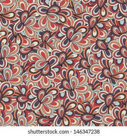 Seamless vector wave hand-drawn retro pattern. Vintage seamless pattern. Can be used for wallpaper, pattern fills, web page background, surface textures. 