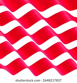 Padrão contínuo de linhas de onda vetorial em vermelho e branco. Design moderno adequado para papel de parede, tecido, têxtil e embalagem. Fundo abstrato simples e limpo.