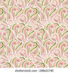 Seamless vector wavy background. Curly endless texture. Tiling background with swirls.