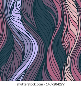seamless vector of wavy lines, decorative print for girls and boys, abstract liquid pattern, modern background of curves