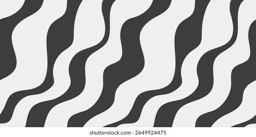 Seamless vector wavy pattern. Abstract  background of curved stripes. Modern simple design for prints, posters, web.