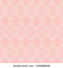 Seamless vector wavy pink and white ornament. Modern background. Geometric modern pattern