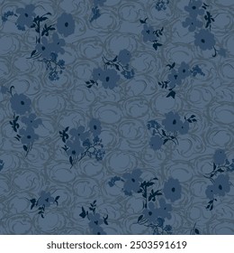 seamless vector weave pattern and flower pattern on grey background