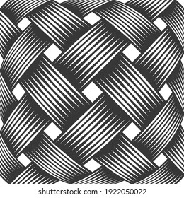 Seamless vector weaving pattern, linear background with crossed lines, textile knitted repeat tiling wallpaper, perfect simplistic minimal design.