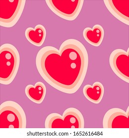 seamless vector wedding pattern with hearts fabric print love design