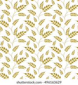 Seamless Vector Wheat Ears Pattern