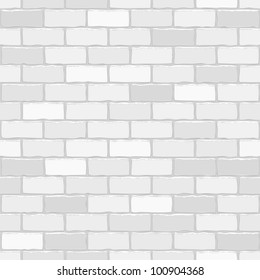 Seamless vector white brick wall - background pattern for continuous replicate.