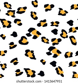 Seamless vector white leopard fur pattern. Stylish fashionable wild leopard print. Animal print background for fabric, textile, design, advertising banner.