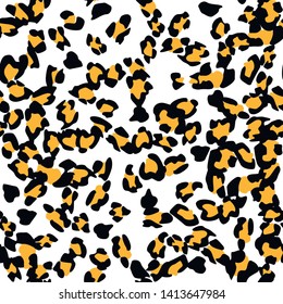 Seamless vector white leopard fur pattern. Stylish fashionable wild leopard print. Animal print background for fabric, textile, design, advertising banner.
