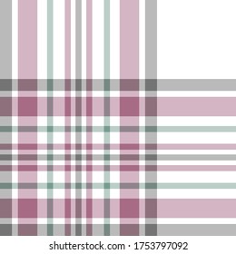 Nahtlose Vektorgrafik-Muster in Weiß und Rosa. Plaid Hintergrund. Klassisches Modedesign. Für Gewebe, Textilien, Umhüllung, Deckel usw.