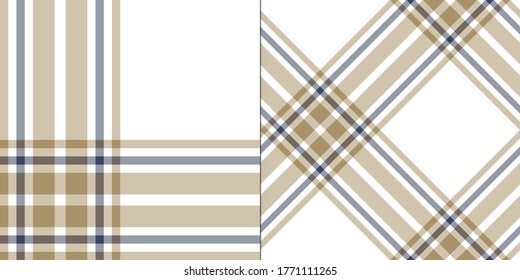 Seamless vector white plaid pattern. Tartan background. Classic pattern. For fabric, design, textile, wrapping, cover etc.
