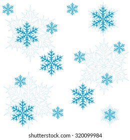 Seamless vector winter Christmas holiday snowflakes background