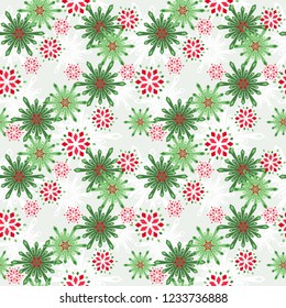 Seamless vector of xmas balls and snowflake in pink, white and green tone for artworking in any media in seasons greeting such as new year and christmas festival, happiness moment in special festival